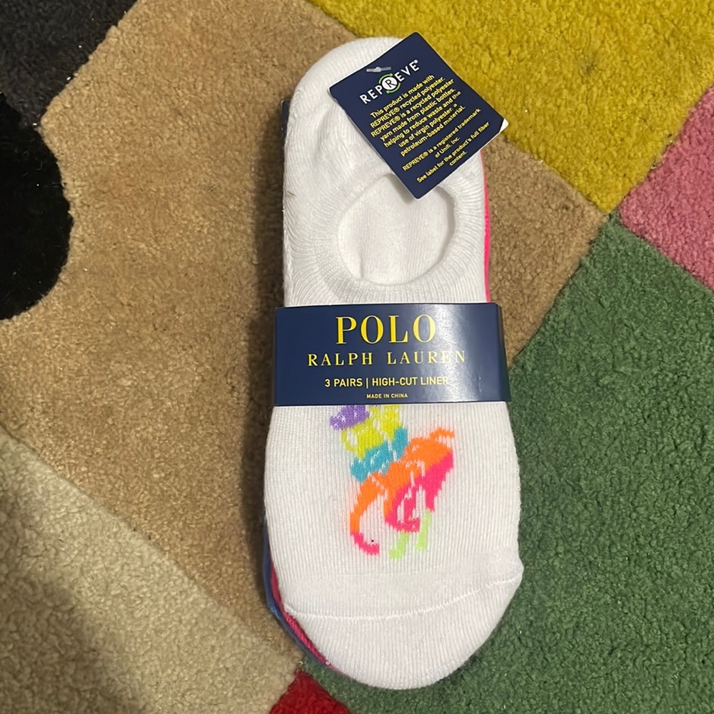 polo ralph lauren high-cut liner socks - shoe size 4-10